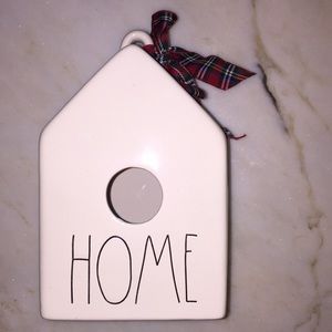 Rae Dunn “Home” birdhouse.